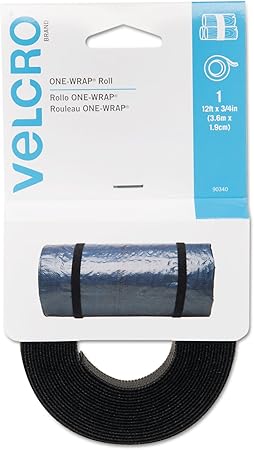 VELCRO Brand - ONE-WRAP Roll, Double-Sided, Self Gripping Multi-Purpose Hook and Loop Tape, Reusable, 12' x 3/4