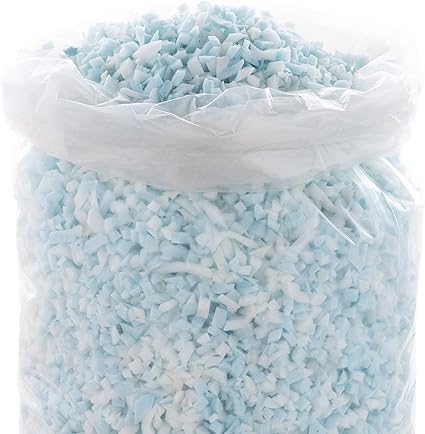 Linenspa Shredded Memory Foam - Craft Foam - Replacement Fill for Pillows, Bean Bags, Chairs, Dog Beds, Stuffed Animals, and Crafts, 5 Lbs Blue