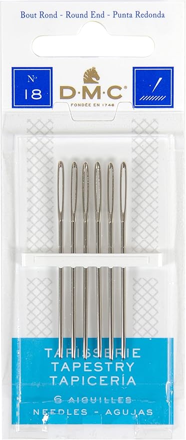 DMC 1767-18 Tapestry Hand Needles, 6-Pack, Size 18