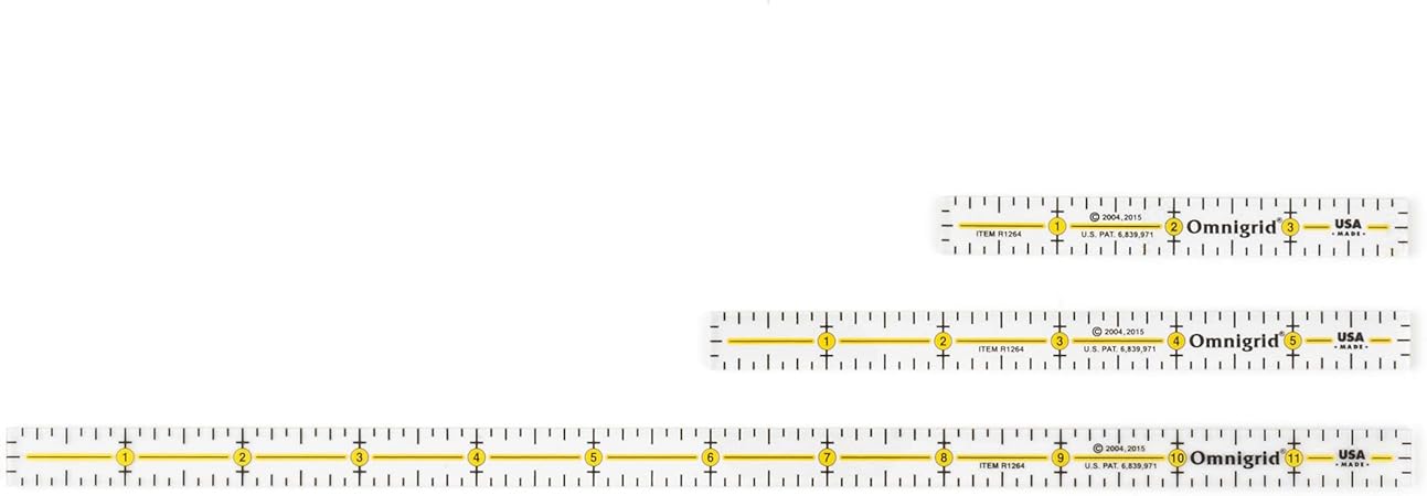 Omnigrid 4-6-12-Inch Marking Ruler Trio