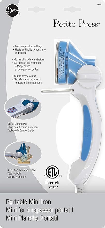 Dritz 29500 Petite Press Portable Mini Iron,White