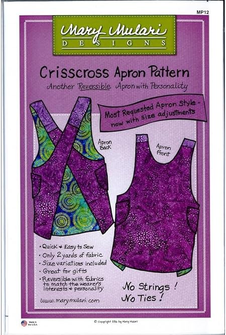 Mary's Productions Mary Mulari Crisscross Apron Ptrn, One Size, Original Version