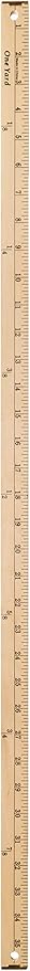 Dritz Wood Metal Tips Yardstick Ruler, 1/4 x 36-Inch, Natural