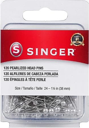 Singer Pearlized Ball Head Straight Pins, Size 24, 120-Count