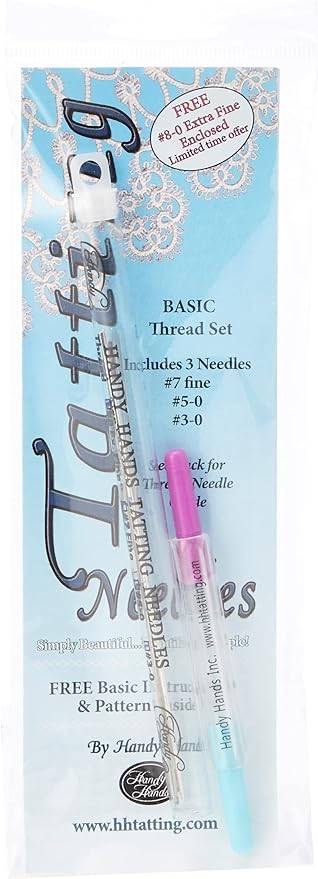 Handy Hands 3-Piece Tatting Needles Set for Thread,Gray