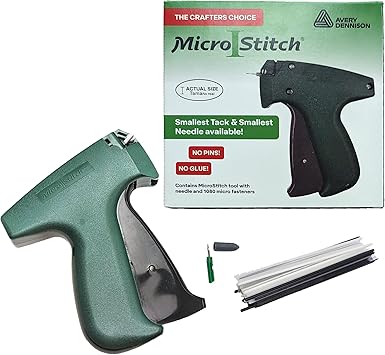 MicroStitch Tagging Gun Kit – Includes 1 Needle, 600 White Fasteners & 480 Black Fasteners (Starter Kit)