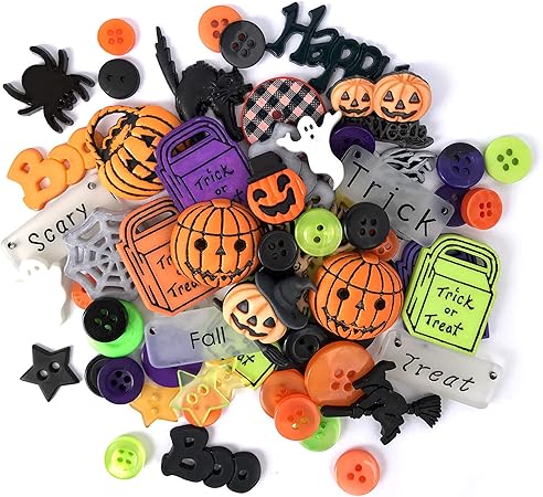 Buttons Galore and More Collection Round Novelty Buttons & Embellishments Based on Variety of Themes, Holidays and Seasons for DIY Crafts, Scrapbooking, Sewing, Cardmaking and Other Projects – 50 Pcs