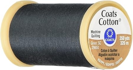 Coats Thread & Zippers Machine Quilting Cotton Thread, 350-Yard, Black