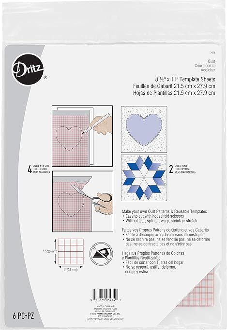 Dritz 3414 Non-Slip Vinyl Template Sheets (6-Count)