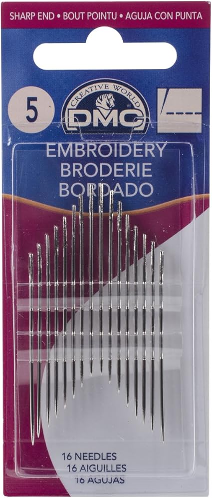 DMC 1765-5 Embroidery Hand Needles, 15-Pack, Size 5