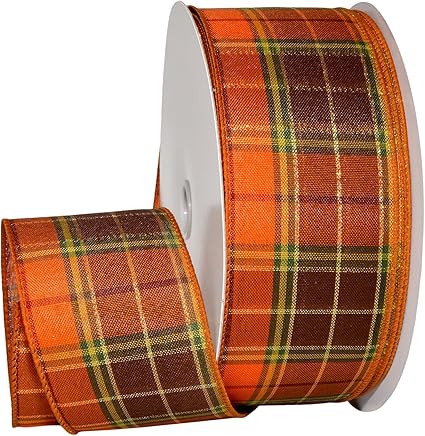 Morex Ribbon 7393 Fall Harvest Fall Harvest Ribbon, Orange, 2-1/2