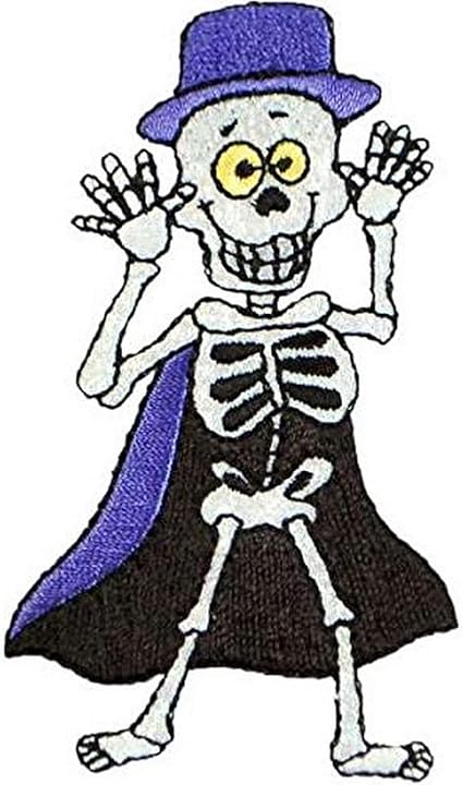 Expo International Halloween Silly Skeleton Iron-on Applique Trim Embellishment, Multi-Color