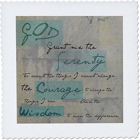 3dRose Serenity Prayer - Inspirational - Spiritual - Quilt Square, 6 by 6