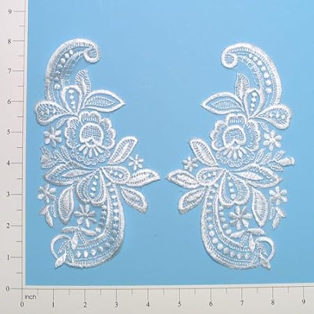 Expo International Vintage Wild Flower Lace Applique/Patch 2 Pack-7 x 4 1/4