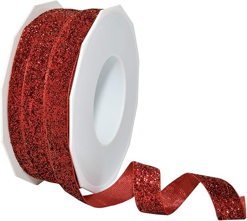 Morex Velvet Glitter Ribbon, Velvet, 5/8