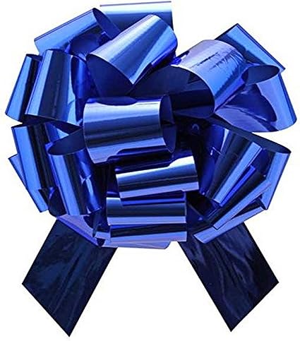 Berwick Offray 2.75'' Wide Ribbon Pull Bow, 12'' Diameter with 24 Loops, Royal Blue