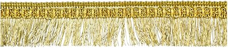 3/4-inch Metallic Fringe Trim 25 Yards, Gold