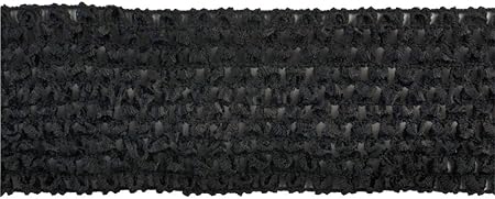 3-inch Crochet Headband Trim 25 Yards, Black