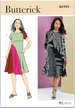 Butterick Misses' Flared Pullover Dress Sewing Pattern Kit, Design Code B6959, Sizes 8-10-12-14-16