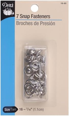 Dritz 16-65 Snap Fasteners, Nickel, Size 16 (7/16-Inch) 7-Count