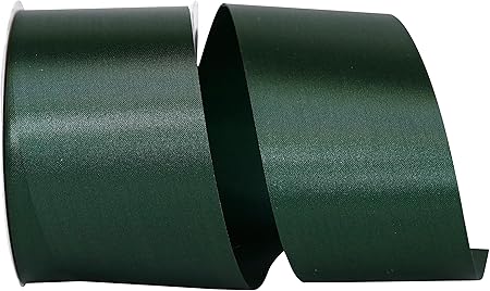 Reliant Ribbon Single Face Satin Allure Sfs Ribbon, 2-1/2 Inch X 50 Yards, Hunter Green