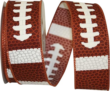 Reliant Ribbon Football Pigskin We Rd Ribbon, 1-1/2 Inch X 10 Yards, Brown