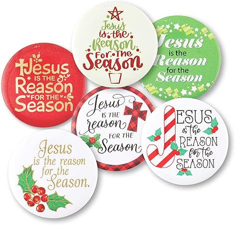 Berkander Reason for The Season-Tin Campaign Buttons, Assorted