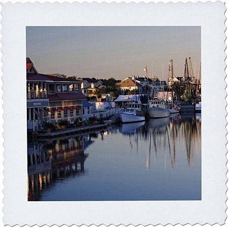 3dRose qs_94240_3 Sunrise Along Shems Creek, Charleston, South Carolina-US41 AJE0026-Adam Jones-Quilt Square, 8 by 8-Inch