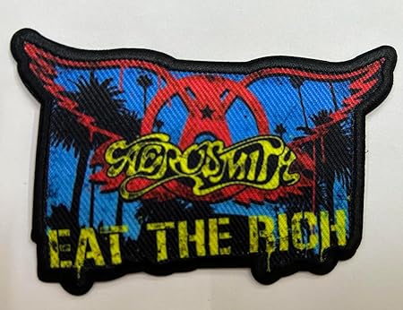 C&D Visionary Aerosmith Eat The Rich Patch, Red, Blue, Black