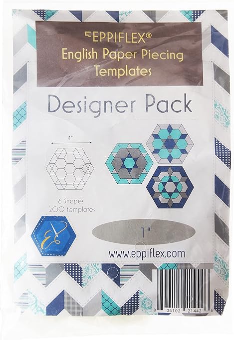 The Quilting Patch Designer Pack 1in EPP Template Notion, Clear