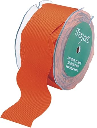 May Arts 1-1/2-Inch Wide Ribbon, Orange Ric Rac