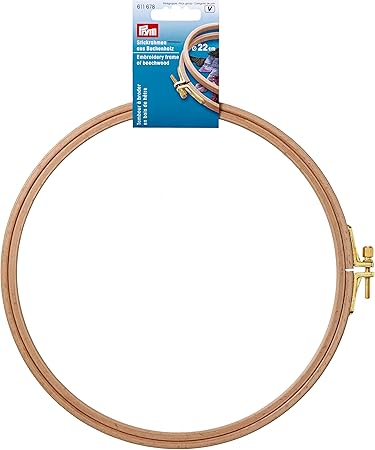 Prym Frame, Beechwood, 22cm Embroidery Hoop, 0.8x22cm, Silver