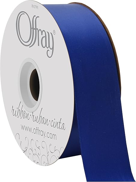 Berwick Offray Double Face Satin Ribbon, 50 Yards, Royal Blue