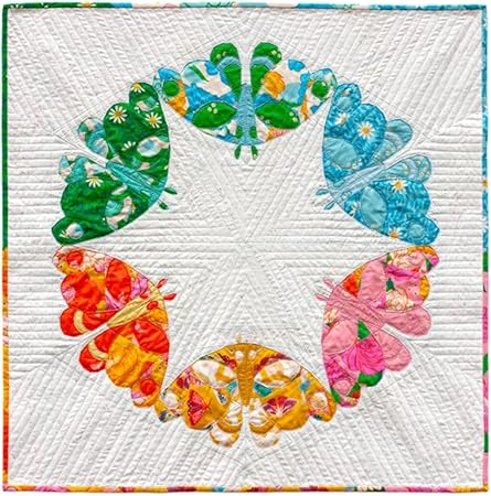 Whole Circle Studio Modern Moths Quilt Pattern, Blue