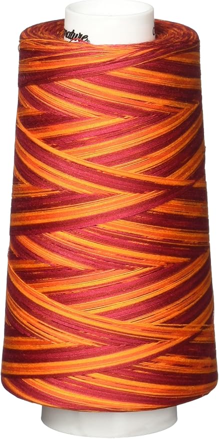 Signature Thread Machine Quilting Thread, 3000 yd, Variegated Poppy Blaze