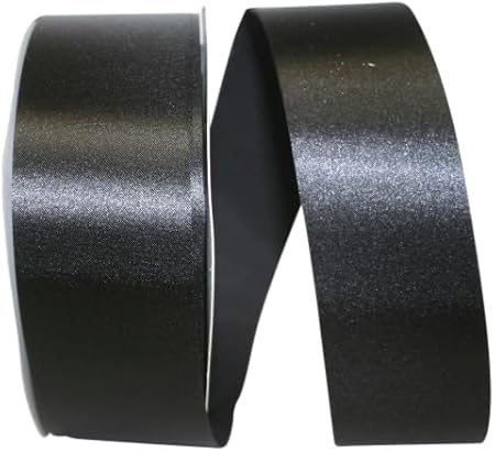 Reliant Ribbon Satin Supreme Ribbon, 1-7/8 Inch X 100 Yards, Black