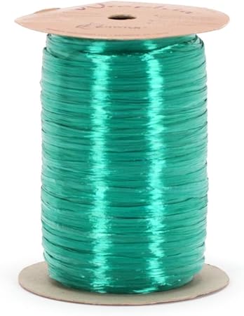 Berwick Offray Teal Pearlized Raffia Ribbon, 1/4'' Wide, 100 Yards