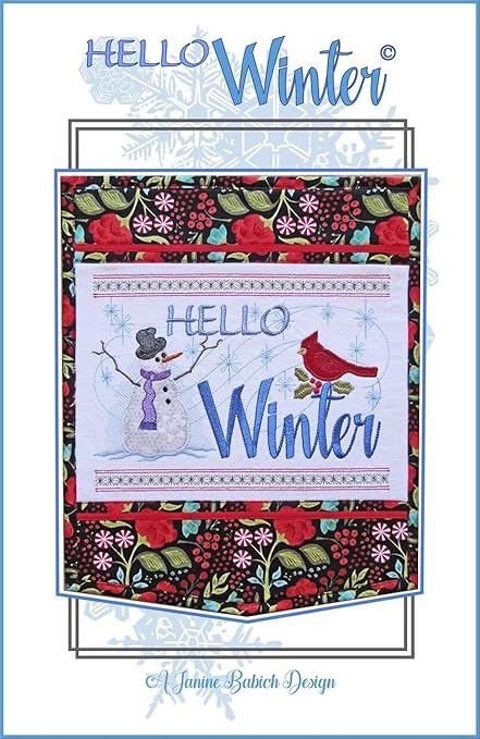 Janine Babich Designs Hello Winter Wall Hanging Machine Embroidery Des Pattern, Any, 12.00