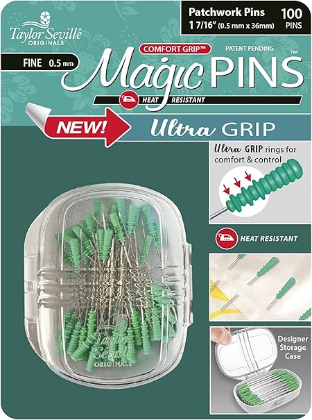 Taylor Seville Magic Pin Ultra Grip Patchwork Fine 100pc