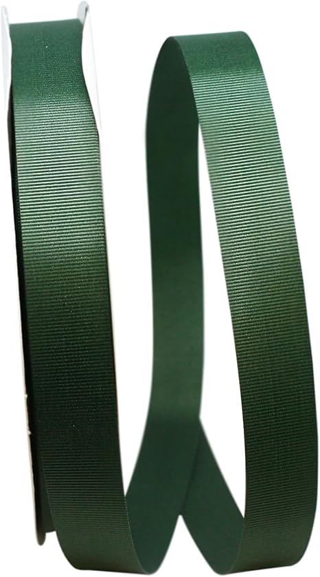 Reliant Ribbon Grosgrain Allure Ribbon, 7/8 Inch X 100 Yards, Forest Green