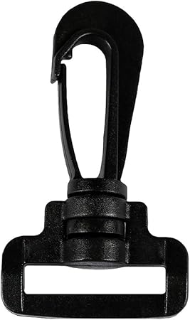 Strapworks 1 Inch Plastic Rotating Snap Hooks - Black Heavy Duty Swivel Lobster Claw Clasps Used on a Variety of Straps - 10 Pack