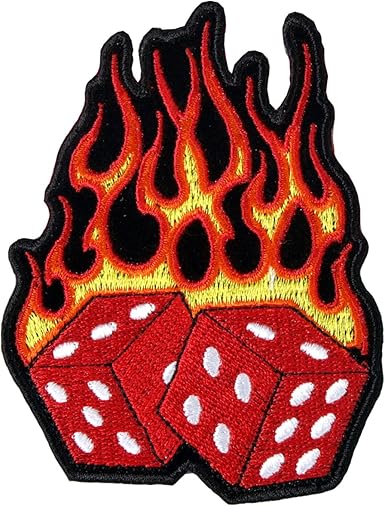 Hot Leathers Flaming Dice Patch (3