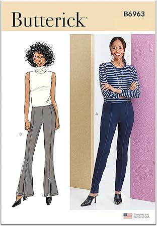 Butterick Misses' Close Fitting Pants Sewing Pattern Kit, Design Code B6963, Sizes 12-14-16-18-20