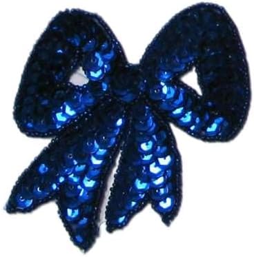 Expo International Classic Bow Sequin Patch Appliques, Royal Blue