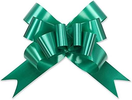 Berwick Offray .5'' Wide Butterfly Ribbon Pull Bow, 2'' Diameter with 8 Loops, Emerald Green, 100 Count