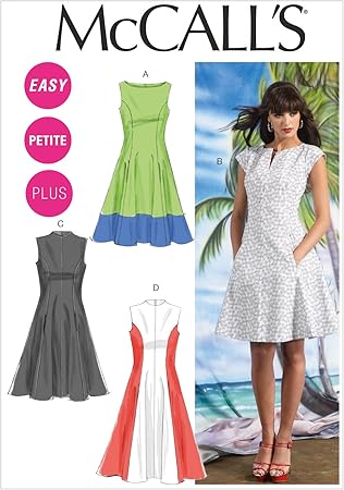 McCall's Pattern Company M6741 Misses'/Women's Petite Lined Dresses Sewing Template, Size RR (18W-20W-22W-24W)