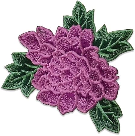 Expo International Chante Iron On Embroidered Flower Patches/Appliques, Purple