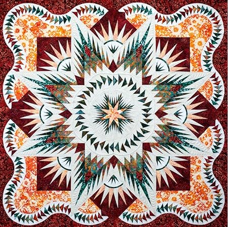 Quiltworx Arctic Star Wall Pattern, red/Orange