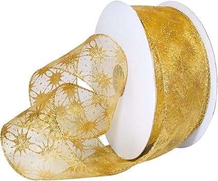 Morex Ribbon Wired Polyester Milky Way Ribbon, 2-1/2