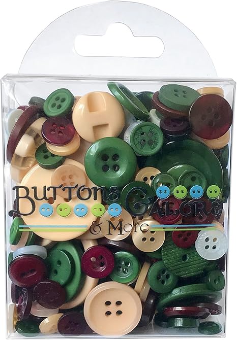 Buttons Galore Hand-Dyed Button, 3.5-Ounce, Red/Green/White